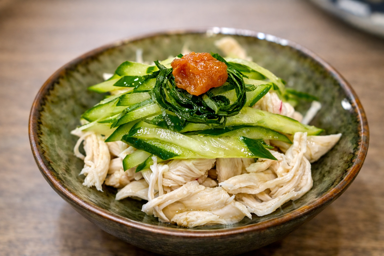 鶏ささみときゅうりと大葉のさっぱりサラダ（2人分）