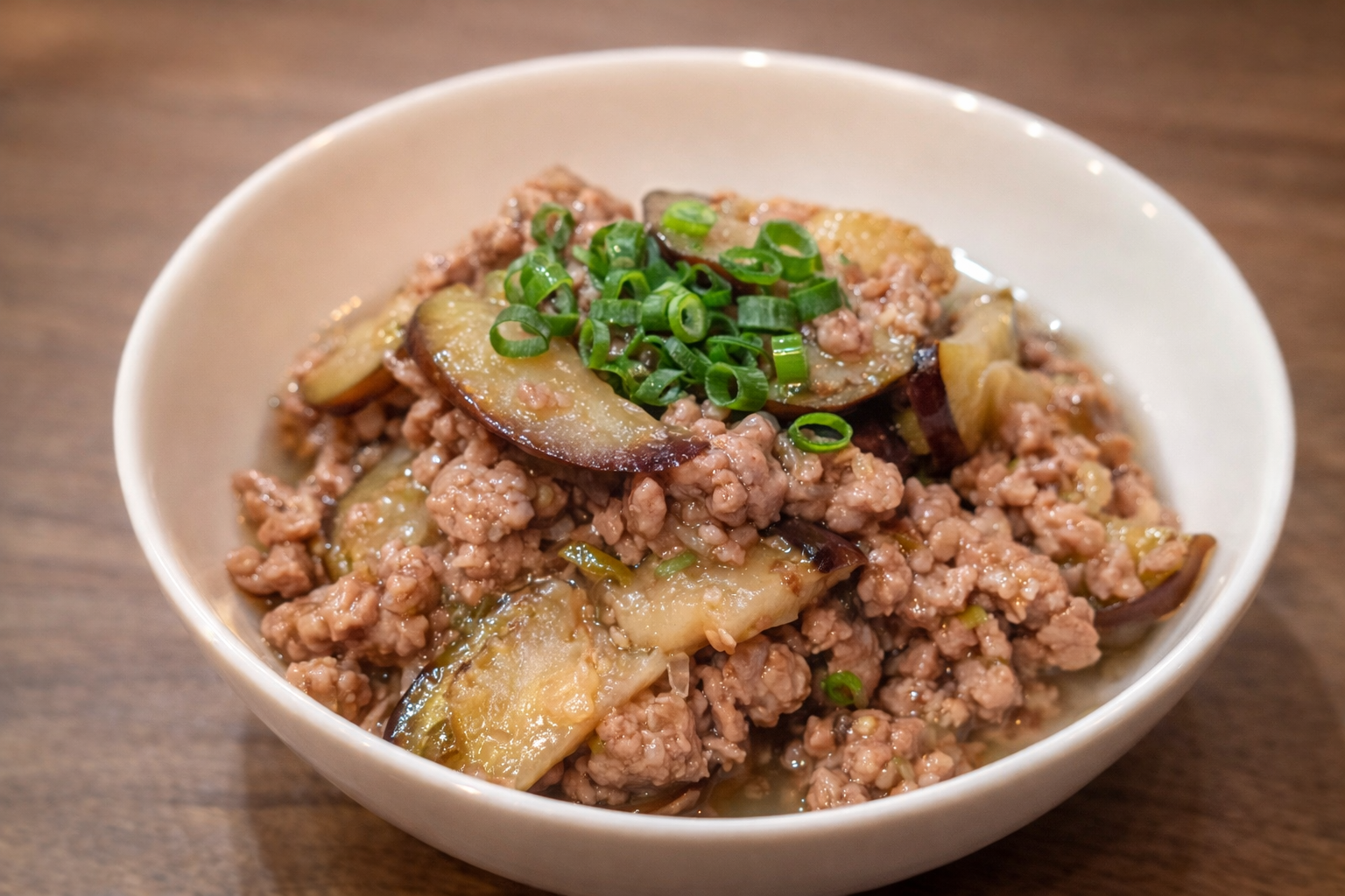 ナスとひき肉の甘酢あん炒め（2人分）