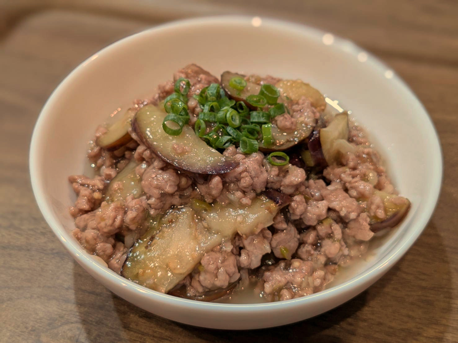 ナスとひき肉の甘酢あん炒め（2人分）